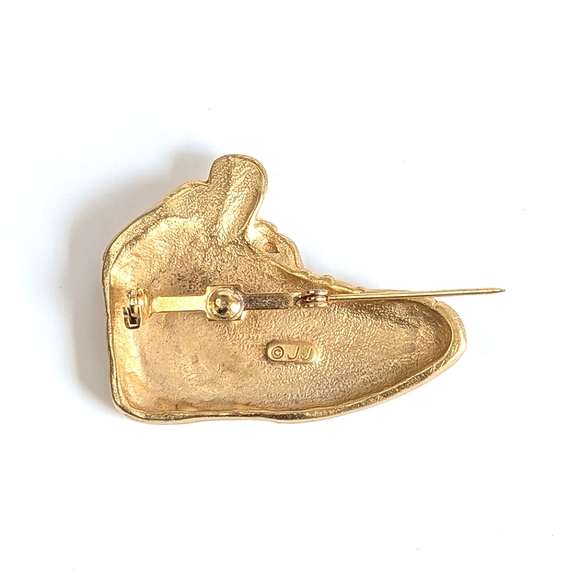 2pc Sneaker Pop Culture Brooches Anne Klein JJ Jonette Gold Tone Rhinestones - Picture 5 of 9
